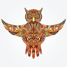 Ornamental hand-drawn owl N3