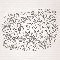 Summer hand lettering and doodles elements N19