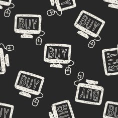 online shopping doodle seamless pattern background N2