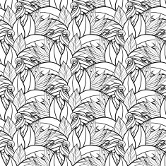 Seamless Monochrome Floral Pattern (Vector) N23