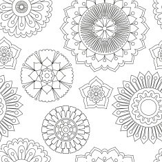 Seamless doodle flowers pattern