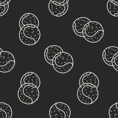 tennis doodle seamless pattern background N2
