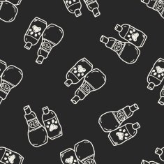 Pet shampoo doodle seamless pattern background N2