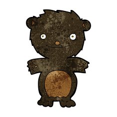 cartoon happy little black bear N12