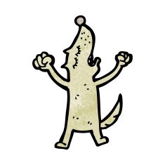 cartoon dancing dog N19