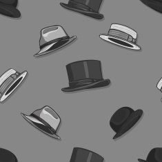 seamless pattern of hats N2