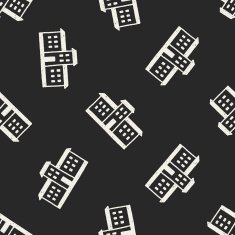 doodle house seamless pattern background N40