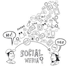 Collection of social media icons