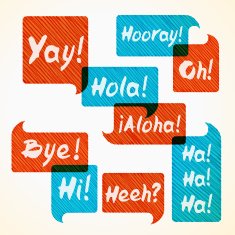 hatched speech bubble set