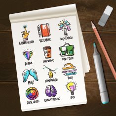 Notebook With Creative Process Sketches