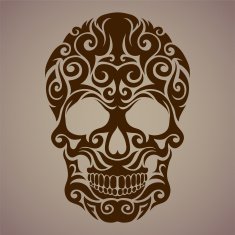 Ornamental art of a skull N5