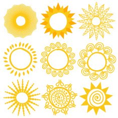 Set of Hand-drawn sun N3