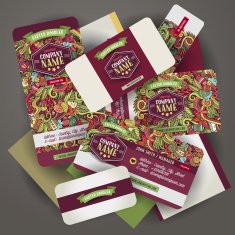 Corporate Identity set with doodles easter theme N3