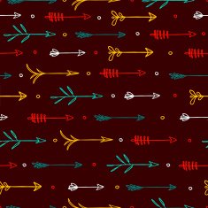 Seamless pattern with horizontal of arrows Ethnic color