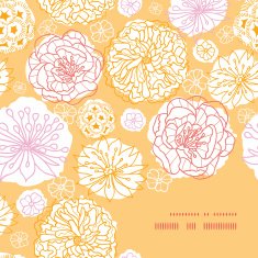 Vector warm day flowers frame corner pattern background