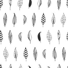 Vector feather background retro pattern ethnic doodle collection N2