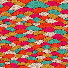 Seamless wave hand-drawn pattern N64