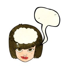 cartoon woman thinking with speech bubble N46