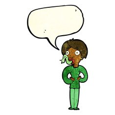 cartoon woman sticking out tongue with speech bubble N11