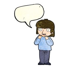 cartoon excited person with speech bubble N12