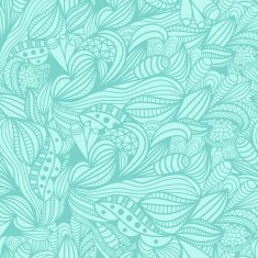 Vector seamless pattern with abstract blue floral elements