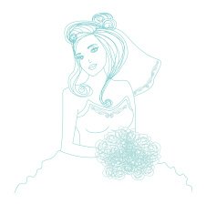 Beautiful bride - doodle illustration