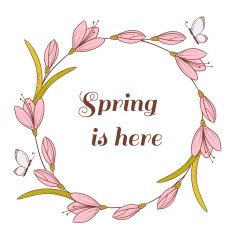 Abstract spring vector background with flowers and butterflies