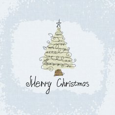 Doodle card - vector abstract christmas tree