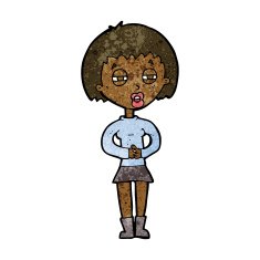 cartoon suspicious girl N18