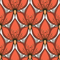 Seamless Floral Pattern (Vector) Hand Drawn Texture N169