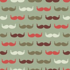 Vintage seamless pattern with mustache vector illustration