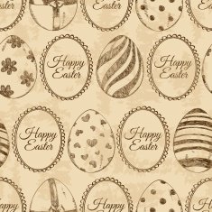 Seamless pattern of sketch Easter eggs N4