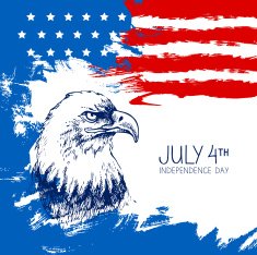 4th of July background with American flag
