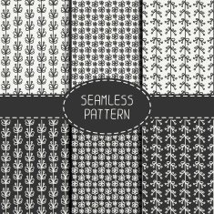 Set of floral seamless pattern with flowers Paper scrapbook Background