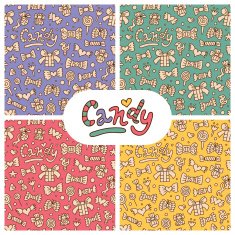 Seamless candy patterns Vector set N2
