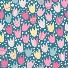 Seamless pattern with stylized tulips N3