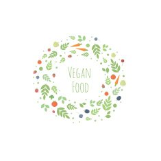 Vector frame with leaves fruits and vegetables N3