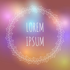 Vector hand drawn wreath on blurred background N13