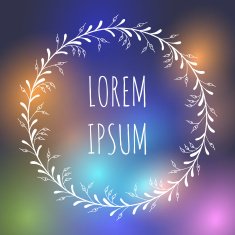 Vector hand drawn wreath on blurred background N14