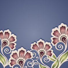 Vector Colored Floral Background Hand Drawn Texture N85
