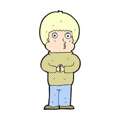 comic cartoon shy boy