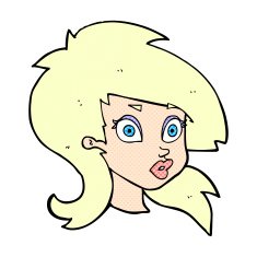 comic cartoon pretty surprised woman N3