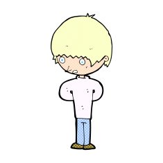 comic cartoon nervous boy