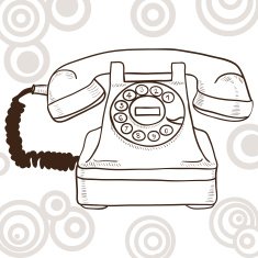 Old vintage telephone - retro illustration