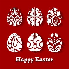 Vector Easter paper cut easter eggs