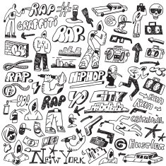 rap hip hop graffiti - doodles set N3