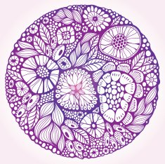 Round abstract floral pattern N2