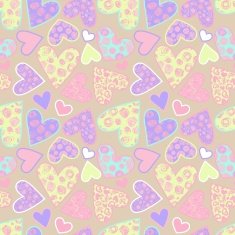 Seamless texture with funny hearts N4