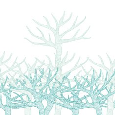 Decorative seamless pattern with trees Vector illustration