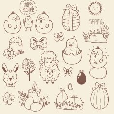 Set of Easter Doodles